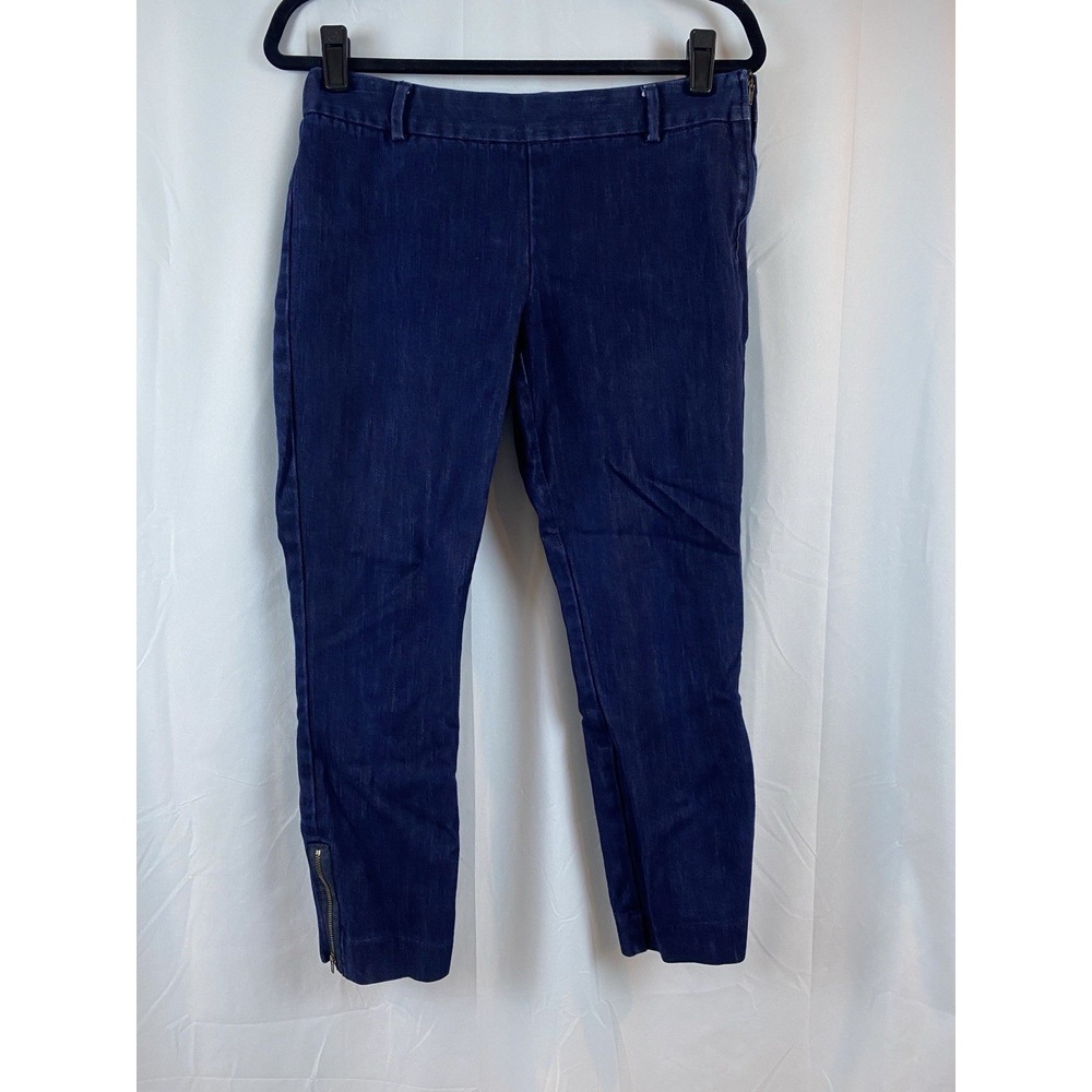 J. Crew Stretch Women's Size 8 City Fit Dark Blue Wash Ankle Zipper‎ Jeans